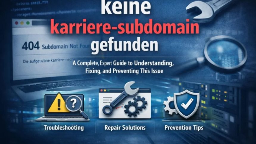 Keine Karriere-Subdomain Gefunden: What It Means and How to Fix It